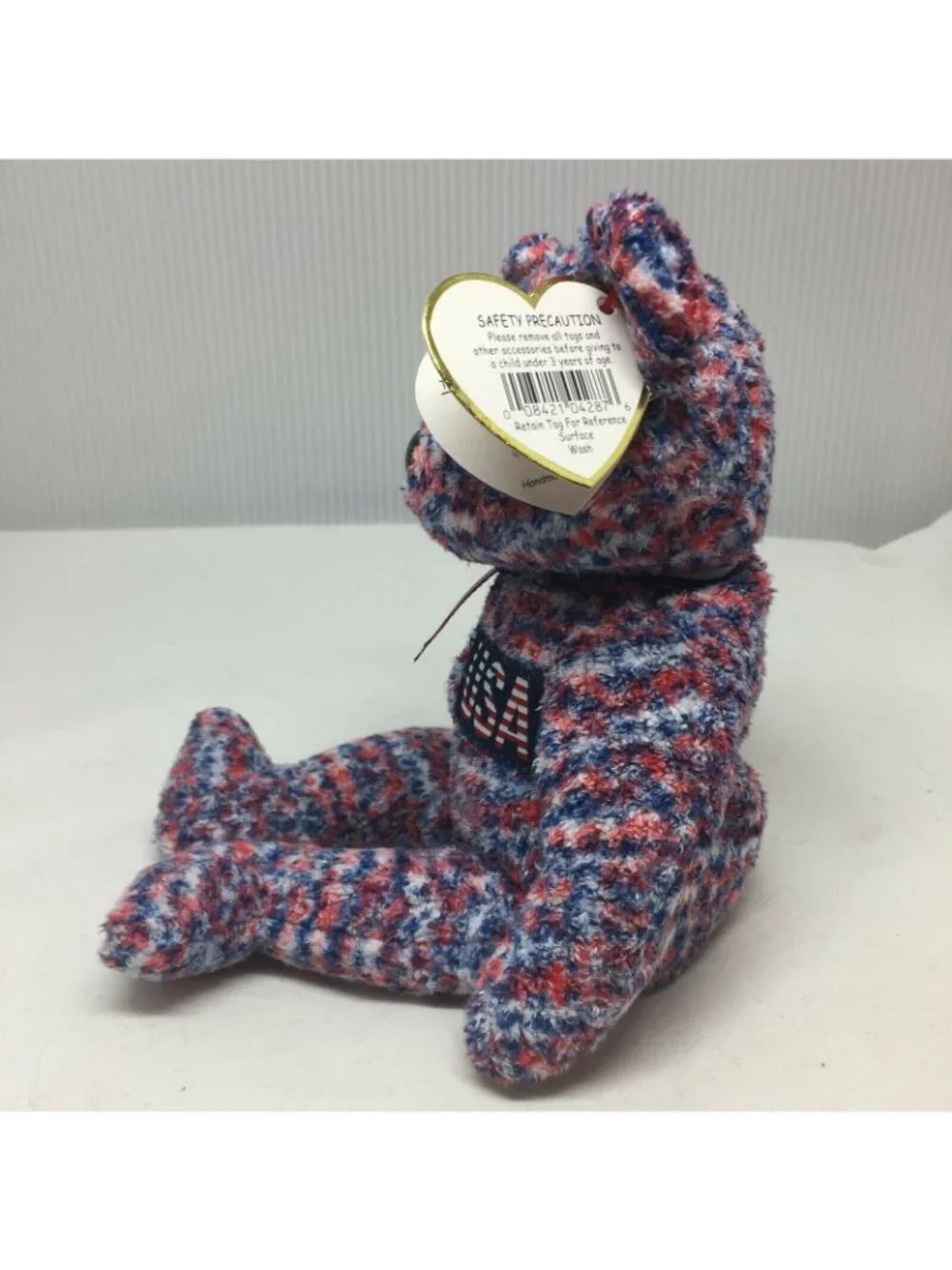 Ty Beanie Baby USA Bear Original Plush Stuffed Animal Retired W Tag July 4 2000